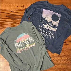 SO Kids Long Sleeve Tees - Navy and Olive